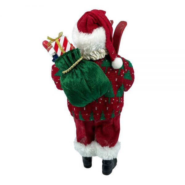 Babbo Natale Sciatore da Collezione - H 28 cm - immagine 3