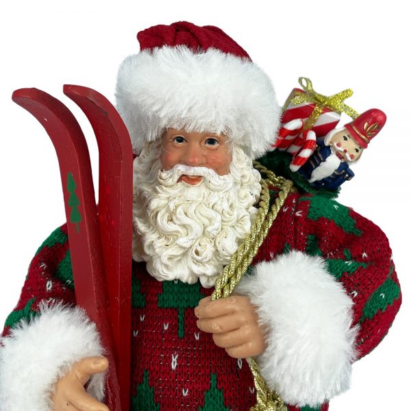 Babbo Natale Sciatore da Collezione - H 28 cm - immagine 2
