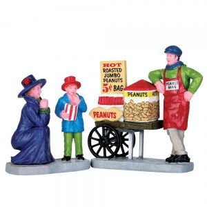 Venditore di Noccioline Roasted Peanut Treats H 7 cm, set di 2 pezzi Personaggio Lemax - 62453