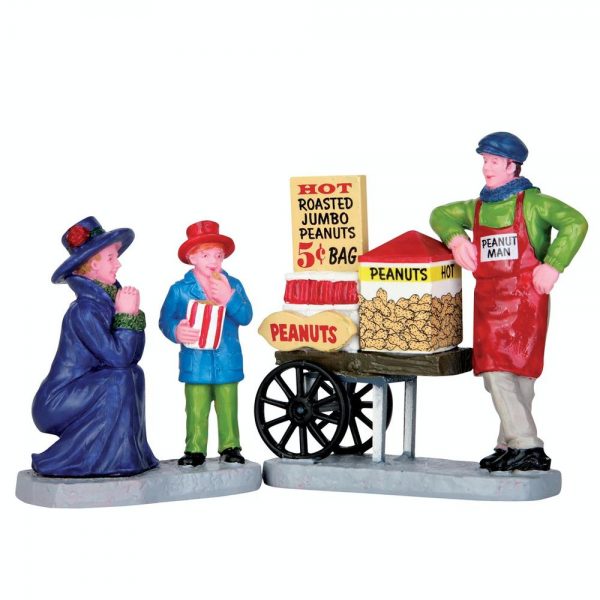 Venditore di Noccioline Roasted Peanut Treats H 7 cm, set di 2 pezzi Personaggio Lemax - 62453