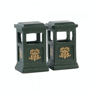 Bidoni della Spazzatura Green Trash Can H 4 cm, set di 2 Pezzi Accessorio Lemax - 84386