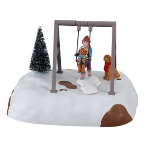 Cucciolo su Altalena Puppy Gets a Swing Ride 15 x H 11 cm Scena in Movimento Lemax - 14836