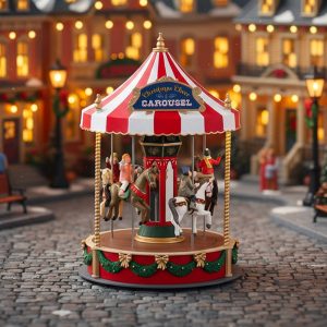 Piccolo Carosello Christmas Cheer Carousel H 26 cm Giostra in Movimento Lemax - 14821