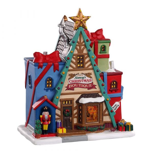 Negozio Natalizio Nancy's Christmas Boutique H 19 cm Edificio Illuminato Lemax - 05696