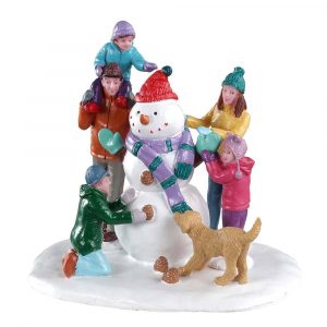 Pupazzo di Neve in Famiglia Snowman Teamwork H 9 cm Personaggio Lemax - 03511