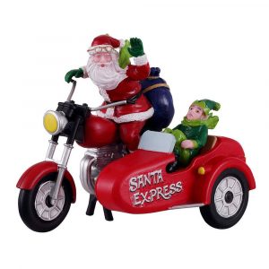 Babbo Natale Motociclista Santa Express H 8 cm Personaggio Lemax - 13569