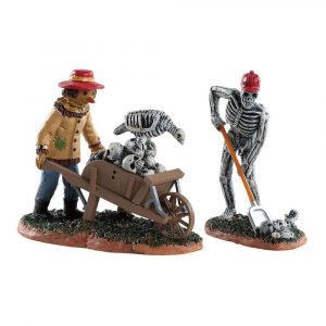 Scheletri Ghoulish Gardeners H 7 cm, set di 2 pezzi Personaggio Lemax - 82573
