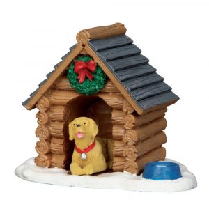 Cagnolino con Cuccia Log Cabin Dog House H 5 cm Accessorio Lemax - 54943