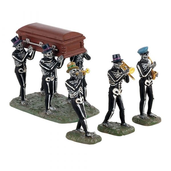Funerale Jazz con Scheletri Jazz Funeral H 8 cm, set di 4 pezzi Lemax - 13554