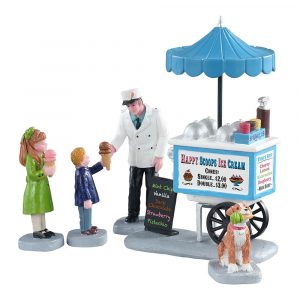 Gelataio Happy Scoops Ice Cream Cart H 10 cm, set di 5 pezzi Personaggio Lemax - 12037