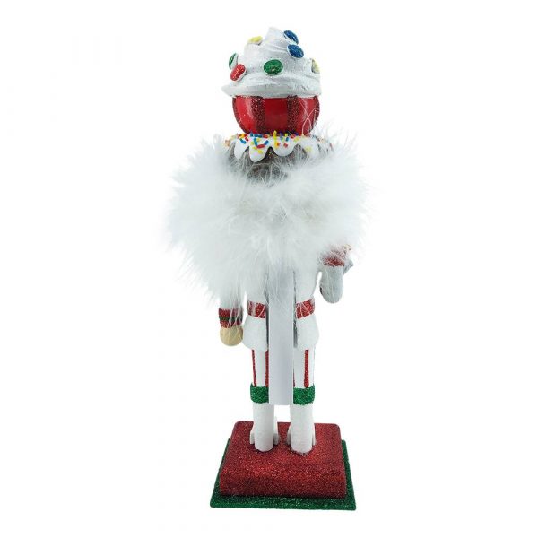 Schiaccianoci Dolcioso Pregiato da Collezione in Legno Bianco Glitter con Donut e Cupcake Kurt Adler - H 25 cm - immagine 5