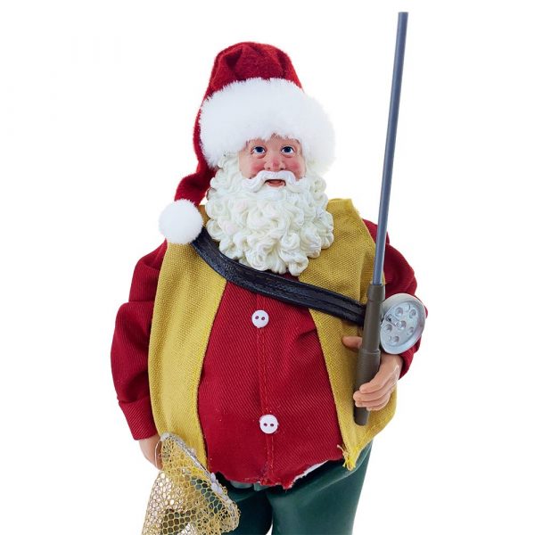 Babbo Natale Pescatore da Collezione - H 28 cm - immagine 2
