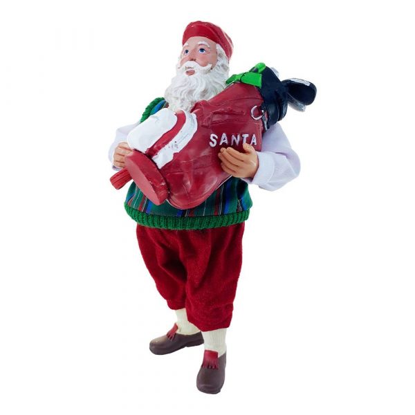 Babbo Natale Golfista da Collezione - H 28 cm - immagine 3