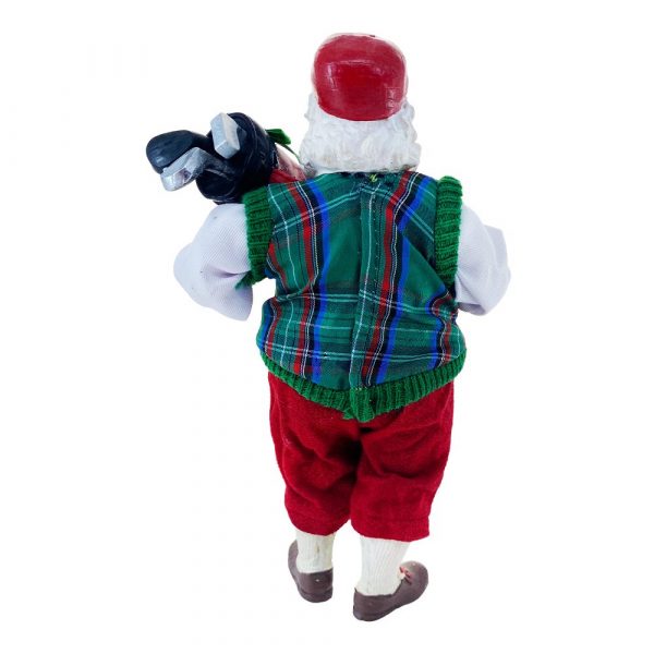 Babbo Natale Golfista da Collezione - H 28 cm - immagine 4