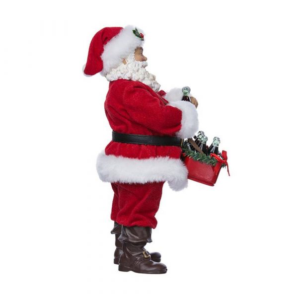 Babbo Natale Pregiato con Bottigliette Coca-Cola® Kurt Adler - H 26 cm - immagine 2