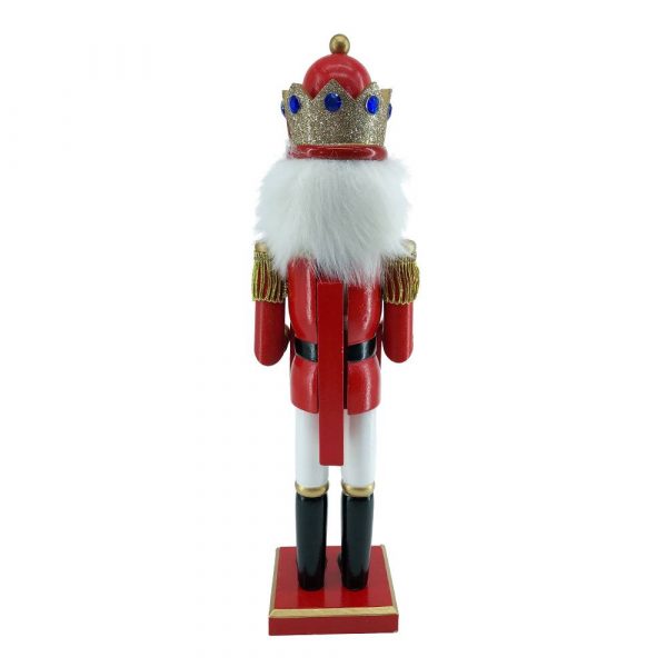Soldatino Schiaccianoci in Legno da Collezione Calendario dell'Avvento con Corona Rosso Kurt Adler - H 38 cm - immagine 5