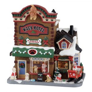 Pensione per Cani con Babbo Natale Meet Santa Paws H 18 cm Edificio Illuminato Lemax - 15800