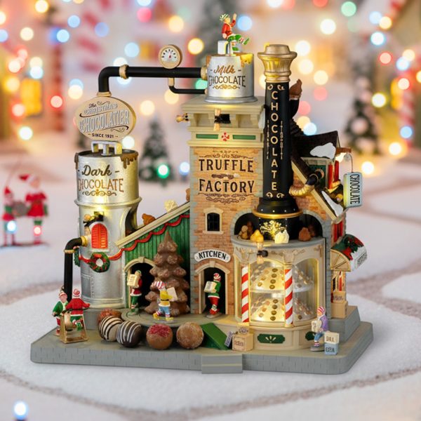 DIFETTOSO Fabbrica di Tartufi al Cioccolato The Christmas Chocolatier Truffle Factory H 31 cm Lemax - 15805 - immagine 2