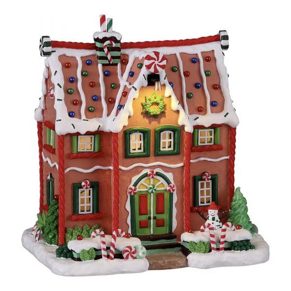 Casetta di Marzapane Peppermint House H 20 cm Edificio Illuminato Lemax - 15826
