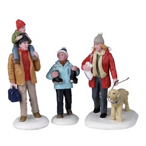 Famiglia sui Pattini Going Skating H 8 cm, set da 3 pezzi Personaggio Lemax - 22129