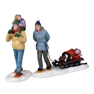 Giornata sulle Piste Long Day Snowshoeing H 8 cm, set di 2 pezzi Personaggio Lemax - 22148