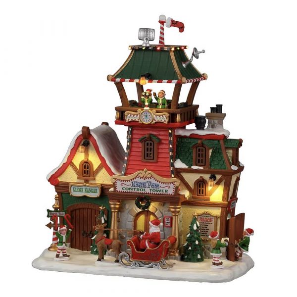 Torre di Controllo del Polo Nord North Pole Control Tower H 26 cm Edificio Illuminato Lemax - 25864