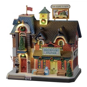 Stazione Ferroviaria Greenpoint Railroad Station H 22 cm Edificio Illuminato Lemax - 25866