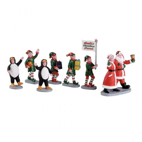 Parata di Babbo Natale Santa's Elf Parade H 8 cm, set di 7 pezzi Personaggio Lemax - 23592
