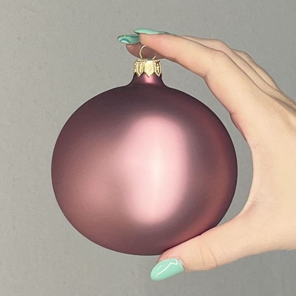 Sfera in Vetro - Rosa Malva Opaco - immagine 5