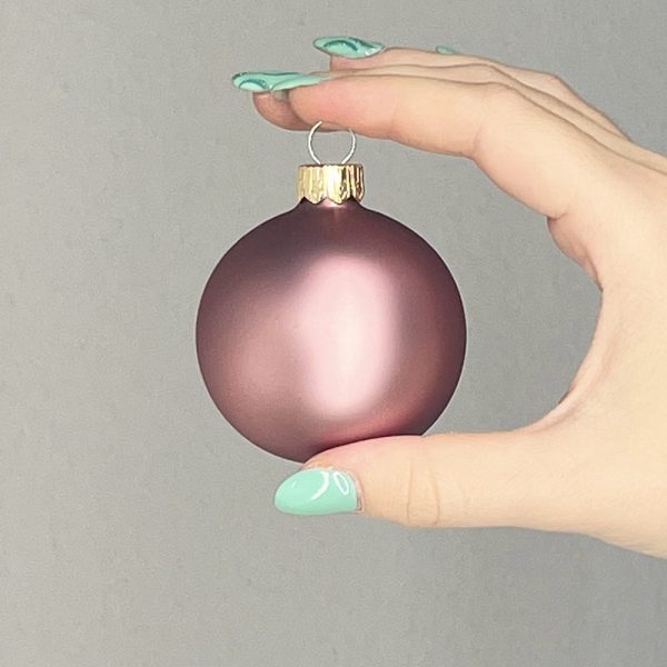 Sfera in Vetro - Rosa Malva Opaco - immagine 3