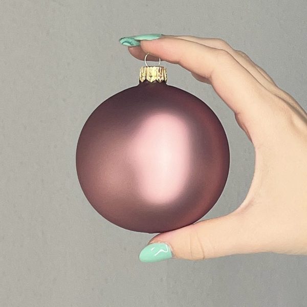 Sfera in Vetro - Rosa Malva Opaco - immagine 4
