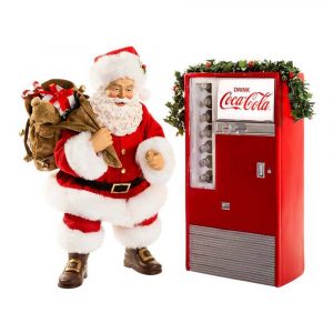 Babbo Natale Pregiato con Distributore Coca-Cola® Kurt Adler - H 27 cm