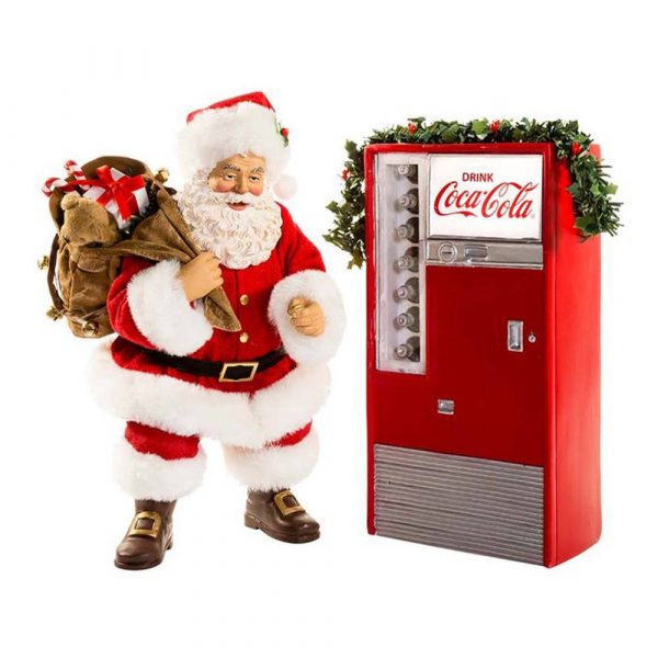 Babbo Natale Pregiato con Distributore Coca-Cola® Kurt Adler - H 27 cm
