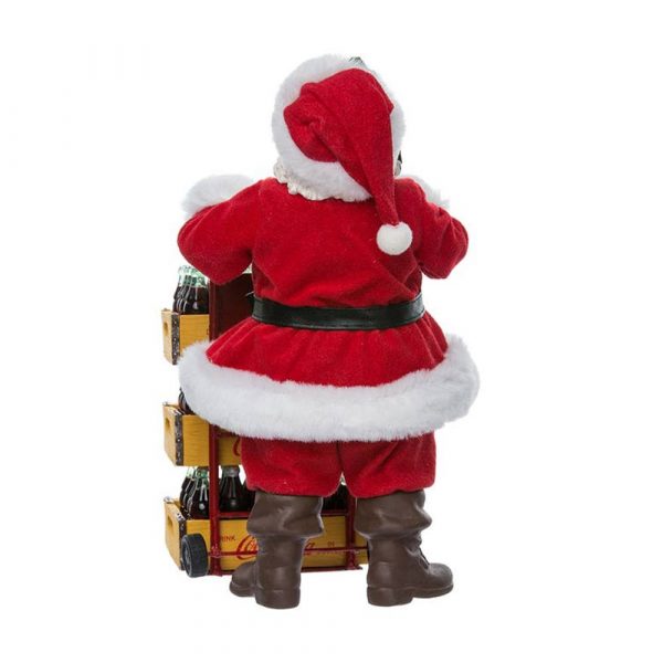 Babbo Natale Pregiato con Carrello Coca-Cola® Kurt Adler - H 27 cm - immagine 5