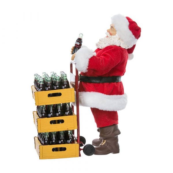 Babbo Natale Pregiato con Carrello Coca-Cola® Kurt Adler - H 27 cm - immagine 4