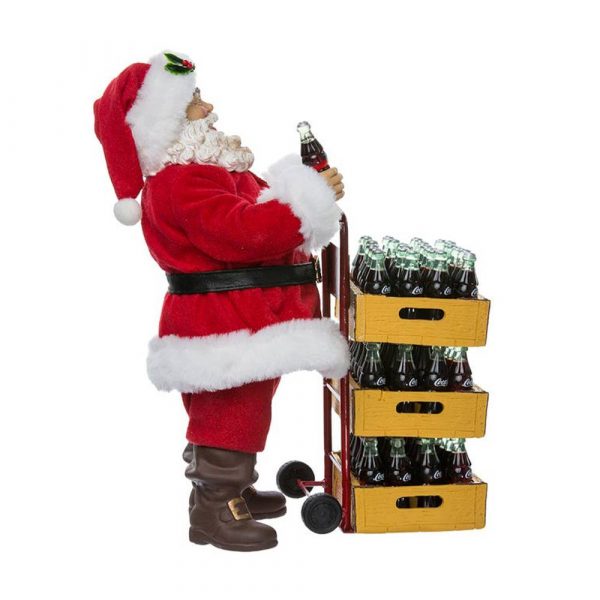 Babbo Natale Pregiato con Carrello Coca-Cola® Kurt Adler - H 27 cm - immagine 3