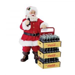 Babbo Natale Pregiato con Carrello Coca-Cola® Kurt Adler - H 27 cm