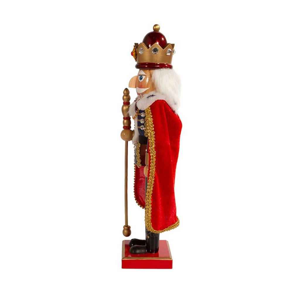 Soldatino Schiaccianoci in Legno da Collezione con Mantello in Velluto Rosso e Corona Rossa Kurt Adler - H 38 cm - immagine 4