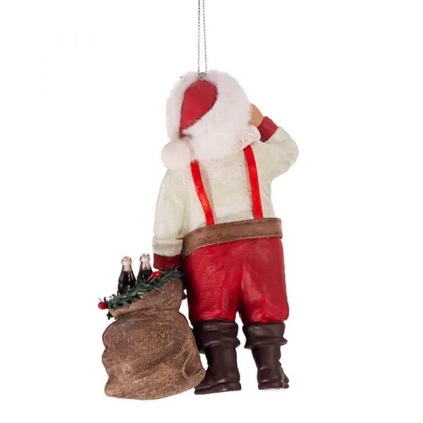 Babbo Natale e Sacco con Bottigliette Coca-Cola® in Plastica Kurt Adler - H 14 cm - immagine 4