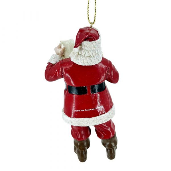 Babbo Natale con Lista dei Doni e Bottiglietta Coca-Cola® in Resina Kurt Adler - H 12 cm - immagine 3