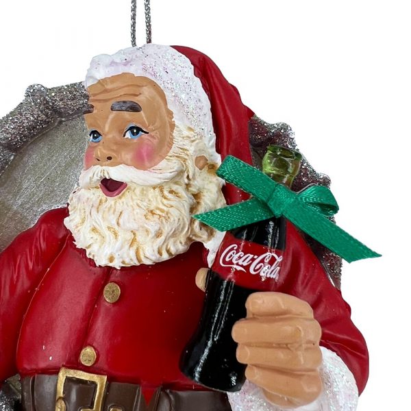 Babbo Natale con Bottiglietta Coca-Cola® in Resina Kurt Adler - H 8 cm - immagine 2