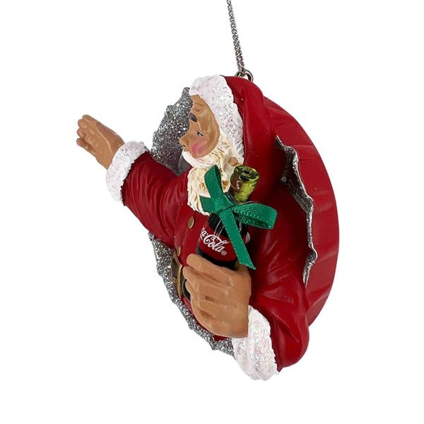 Babbo Natale con Bottiglietta Coca-Cola® in Resina Kurt Adler - H 8 cm - immagine 4