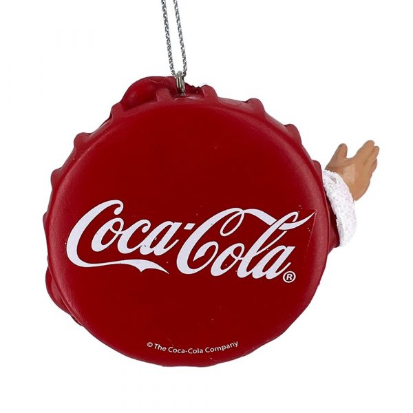 Babbo Natale con Bottiglietta Coca-Cola® in Resina Kurt Adler - H 8 cm - immagine 3