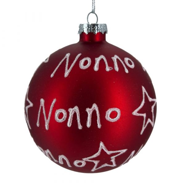 Sfera ø 10 cm in Vetro Rosso Opaco - Nonno