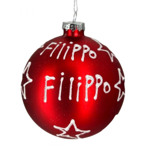 Sfera ø 10 cm in Vetro Rosso Opaco - Filippo