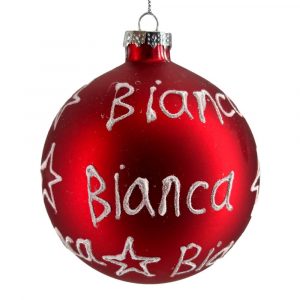 Sfera ø 10 cm in Vetro Rosso Opaco - Bianca