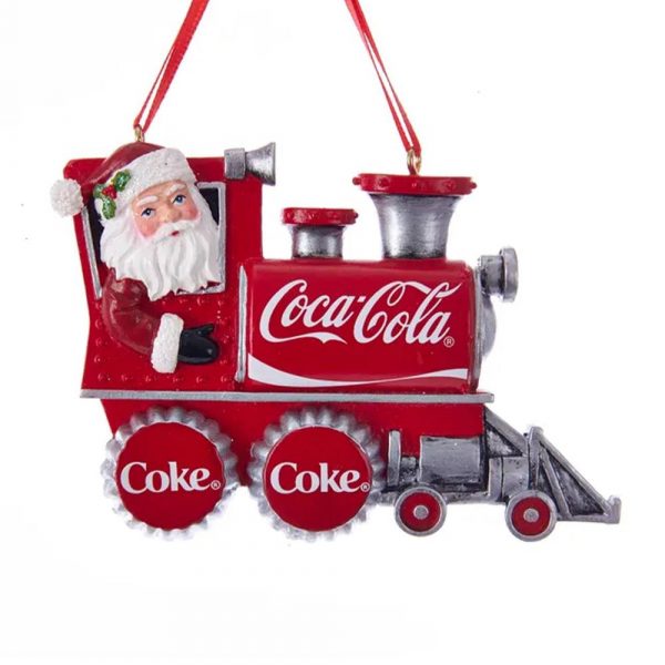 Babbo Natale su Locomotiva Coca-Cola® in Resina Kurt Adler - H 7 cm - immagine 2