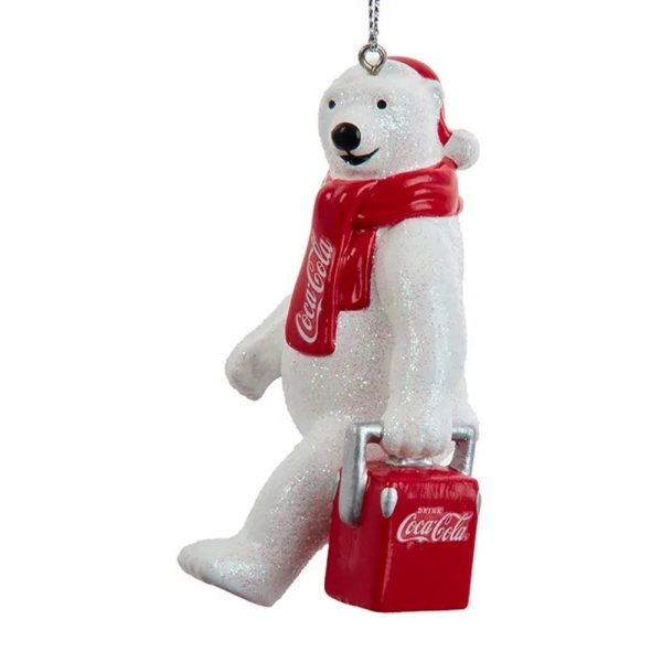 Orso Polare con Cappellino e Frigo Coca-Cola® Kurt Adler - H 10 cm - immagine 2
