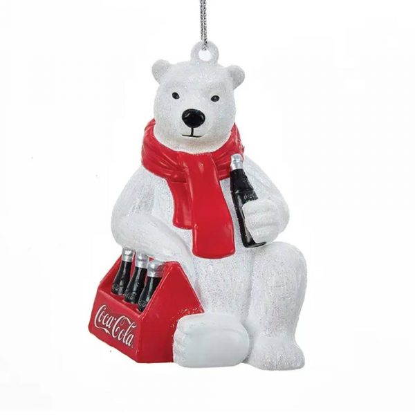 Orso Polare con Cassettina Coca-Cola® in Resina Kurt Adler - H 8 cm - immagine 2
