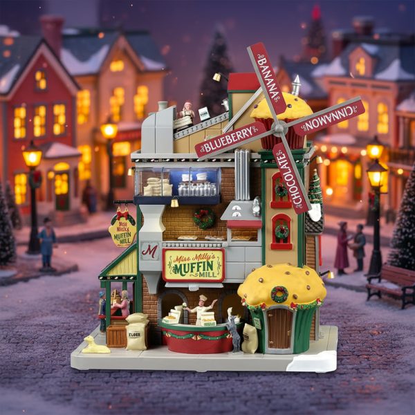 Fabbrica dei Muffin Miss Milly's Muffin Mill H 28 cm Edificio in Movimento Lemax - 35020